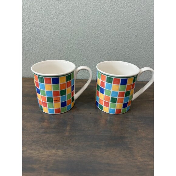 Villeroy and Boch Twist Alea Limone Porcelain Coffee Mugs Set of 2 - Picture 6 of 8